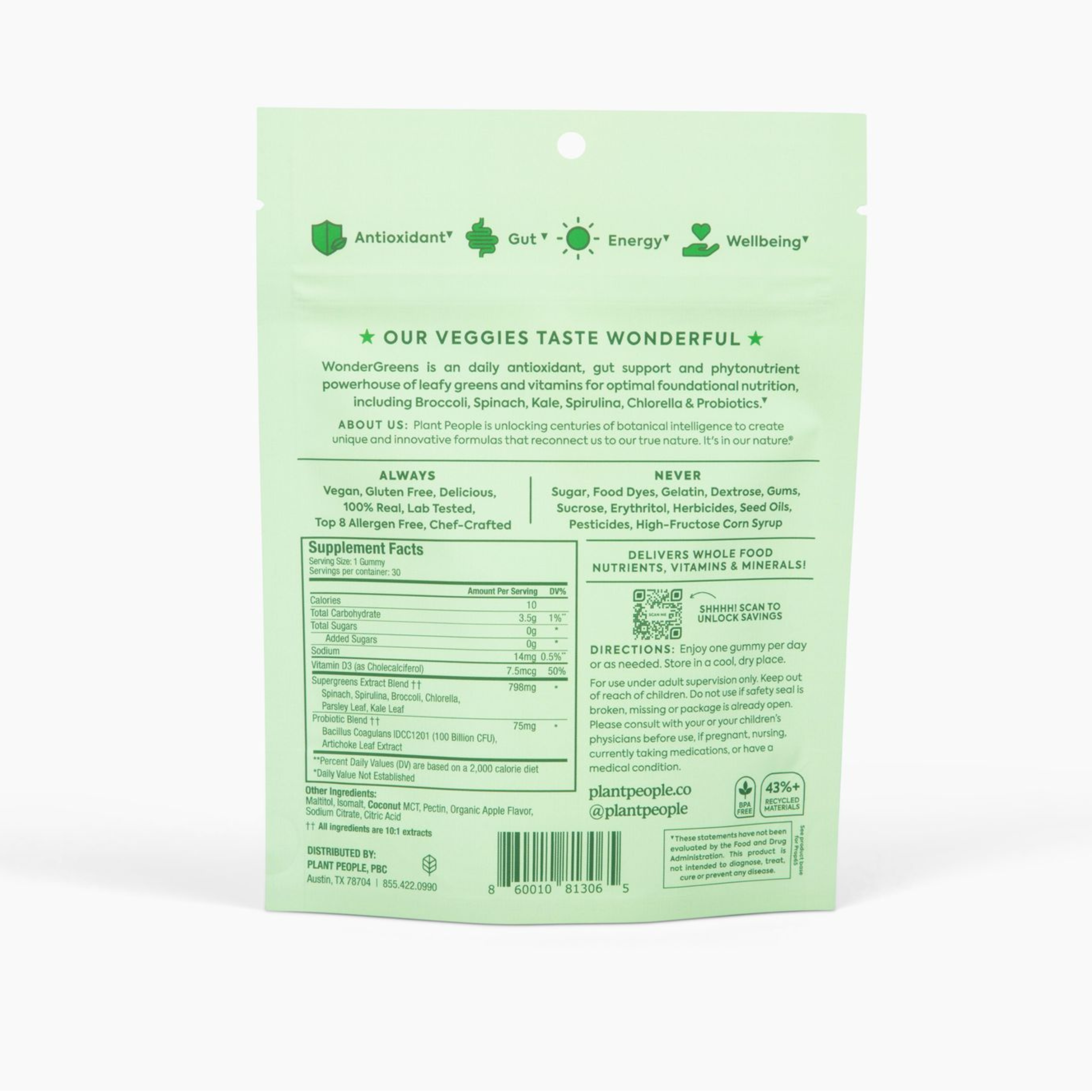 WonderGreens KIDS Veggie Gummies-Plant People