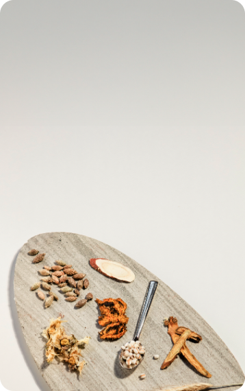 cutting board covered in all natural ingredients