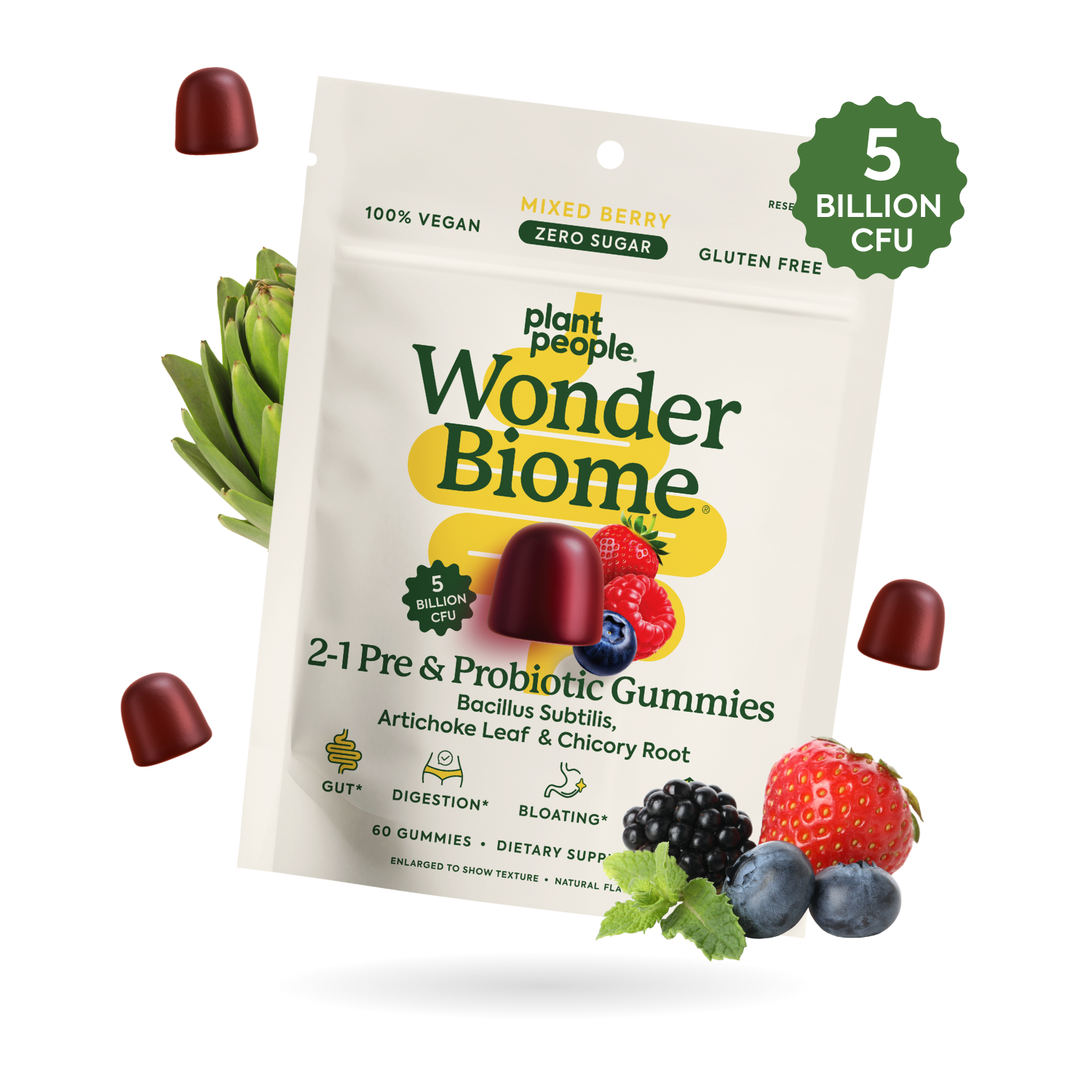 WonderBiome 2-1 Pre & Probiotic Gummies by Plant People