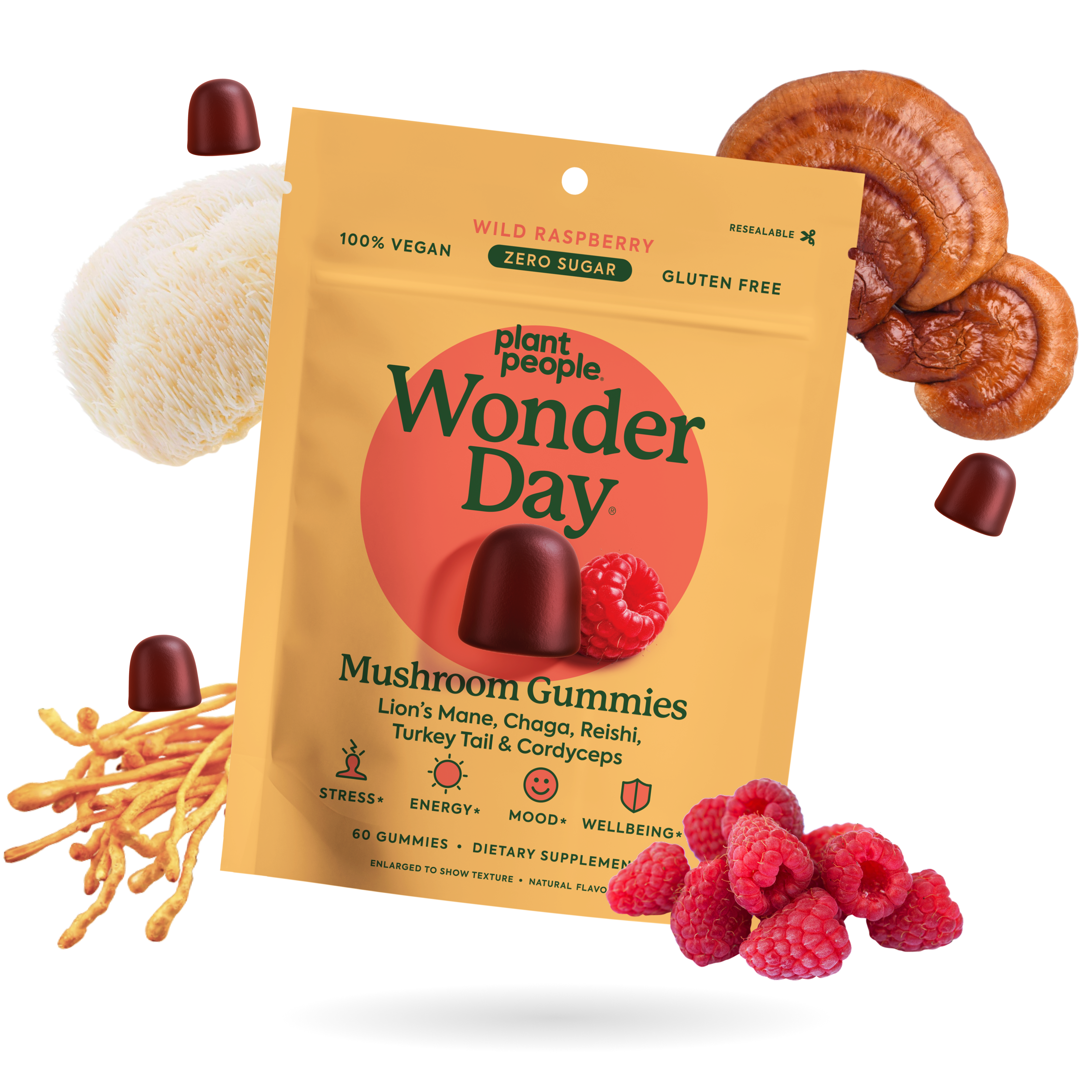 Standard Strength, Double Strength,WonderDay Mushroom Gummies by Plant People