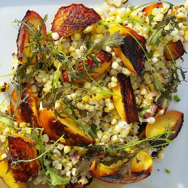 Grilled Peaches + Corn – Plant People