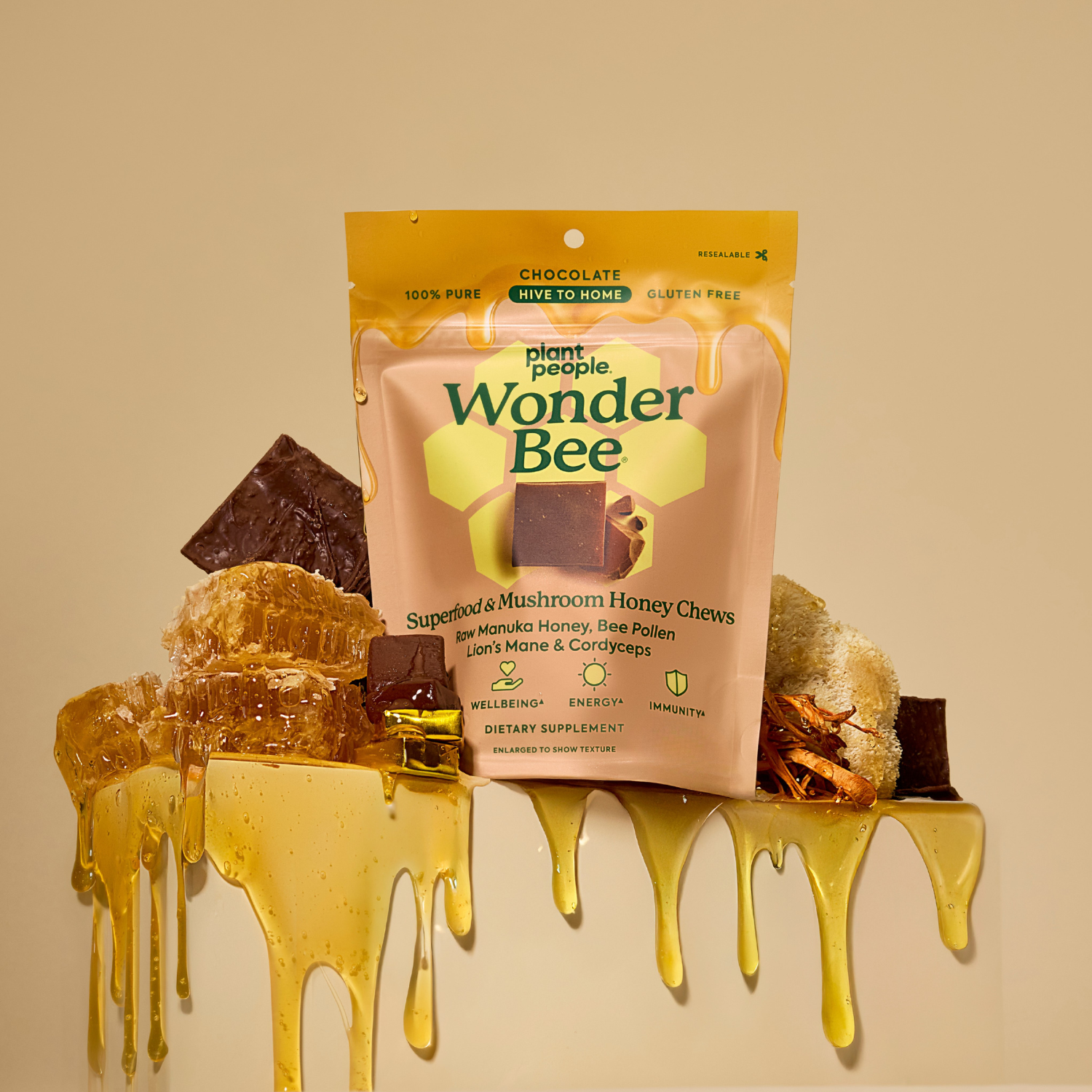 WonderBee Superfood & Super Mushroom Honey Chews | Plant People