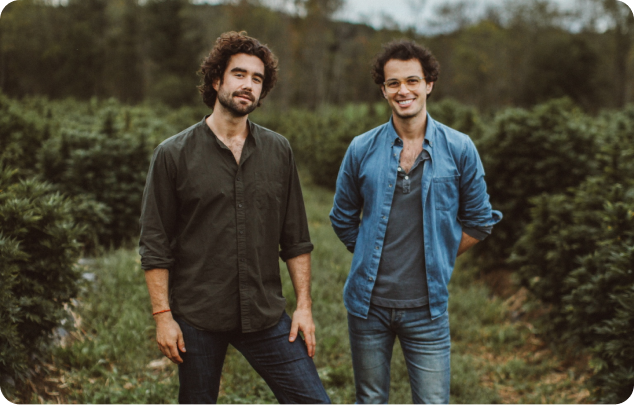 plant people founder's Gabe Kennedy and Hudson Davis-Ross at a farm